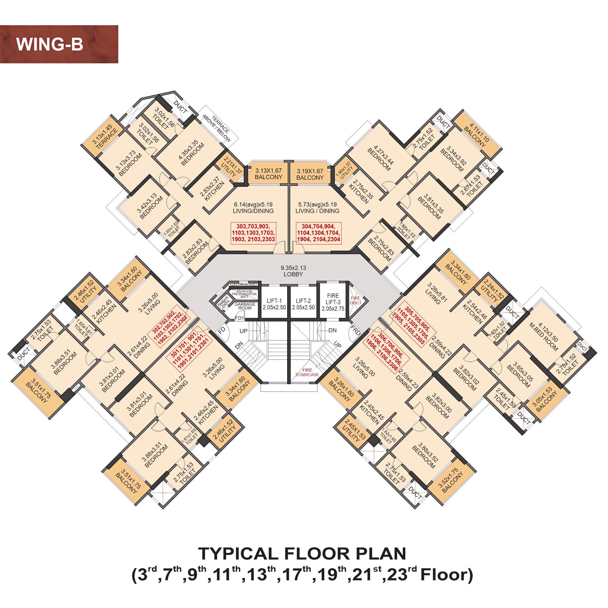 Venkatesh-Skydale-Floor-Plan-Wing-B-3rd-7th-9th-11th-13th-17th-19th-21st-23rd-Floor