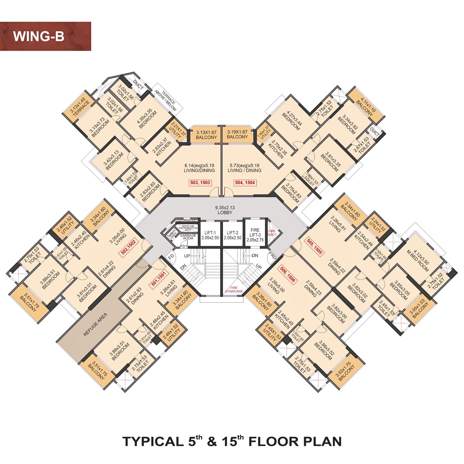 Venkatesh-Skydale-Floor-Plan-Wing-B-5th-15th-Floor